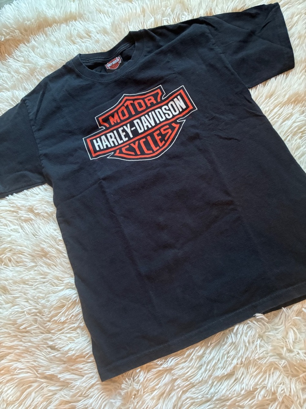 Harley-Davidson Black Tee with Orange & White Logo